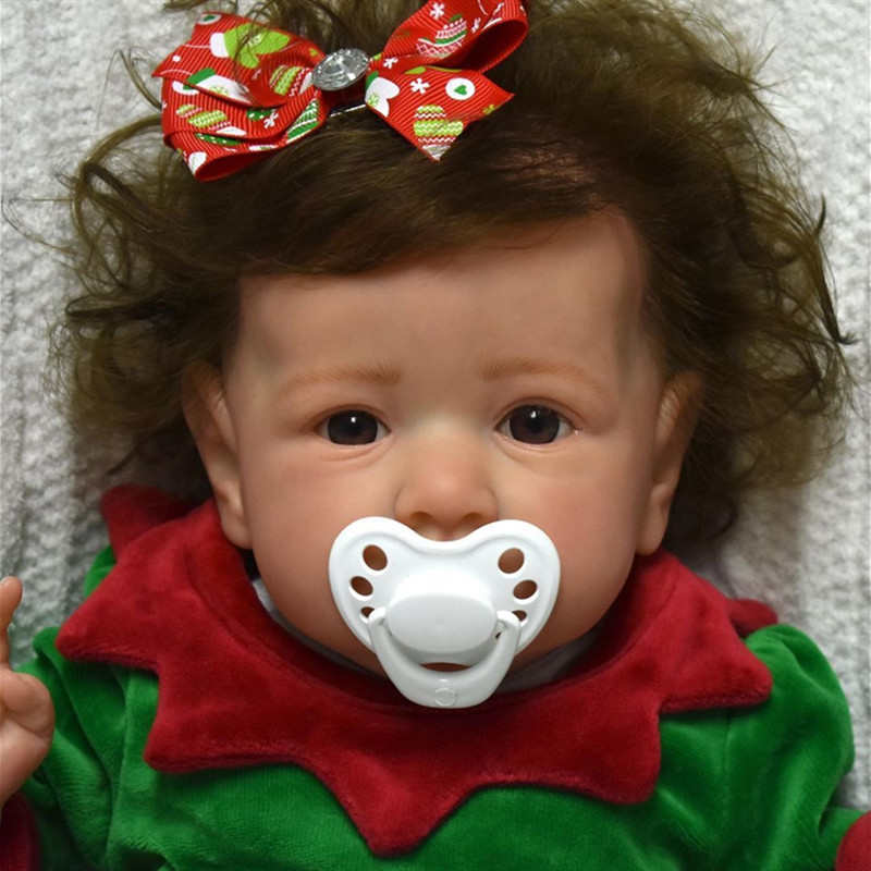 Coreborndoll 22" Lifelike Reborn Baby Brown Hair Brown Eyes DollBest