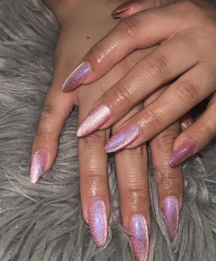 Embrace Subtle Sophistication with Light Pink Cat Eye Nail Designs
