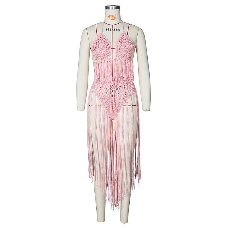 Sexy Tassel Knitted Bikini Set