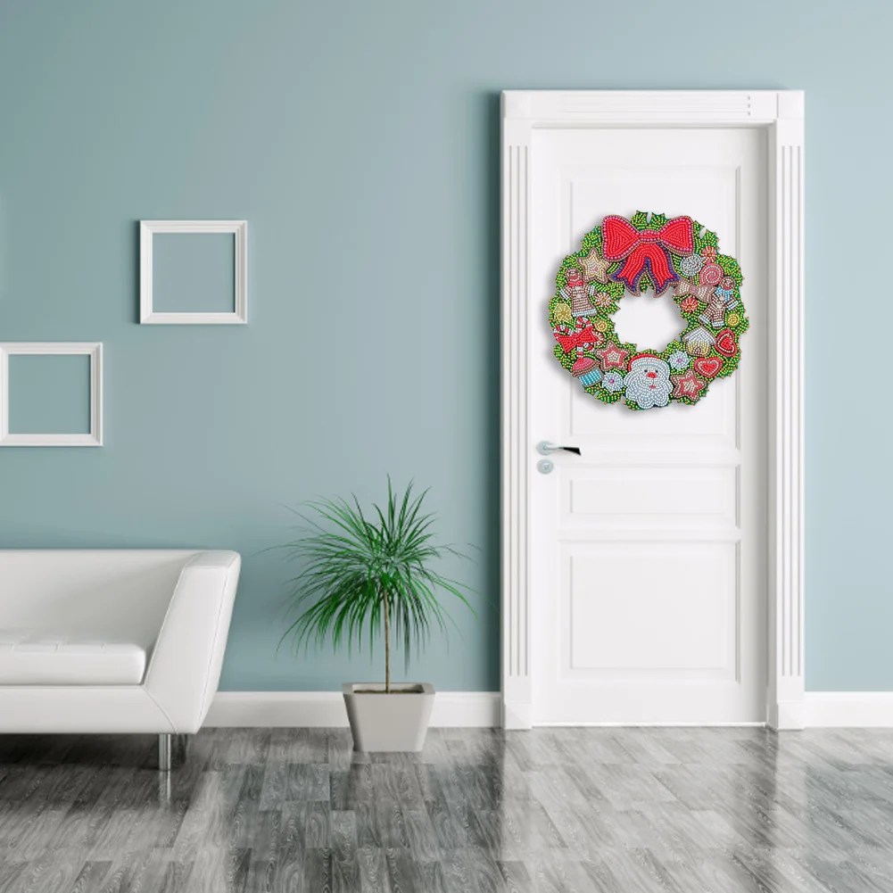 Diamond Painting Hanging Christmas Flower Wreath Kit Door Decor (WXQ089)