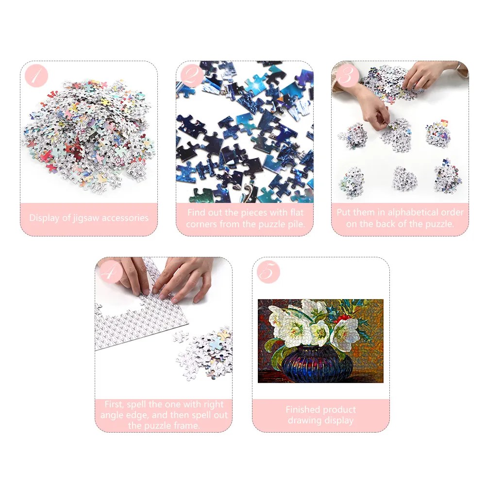 White Flower Bottle 1000 Pieces Jigsaw Puzzle