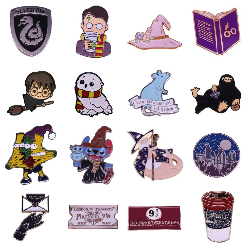Harry Potter Magic Broom Boy Cartoon Brooches Interesting Enamel Badge