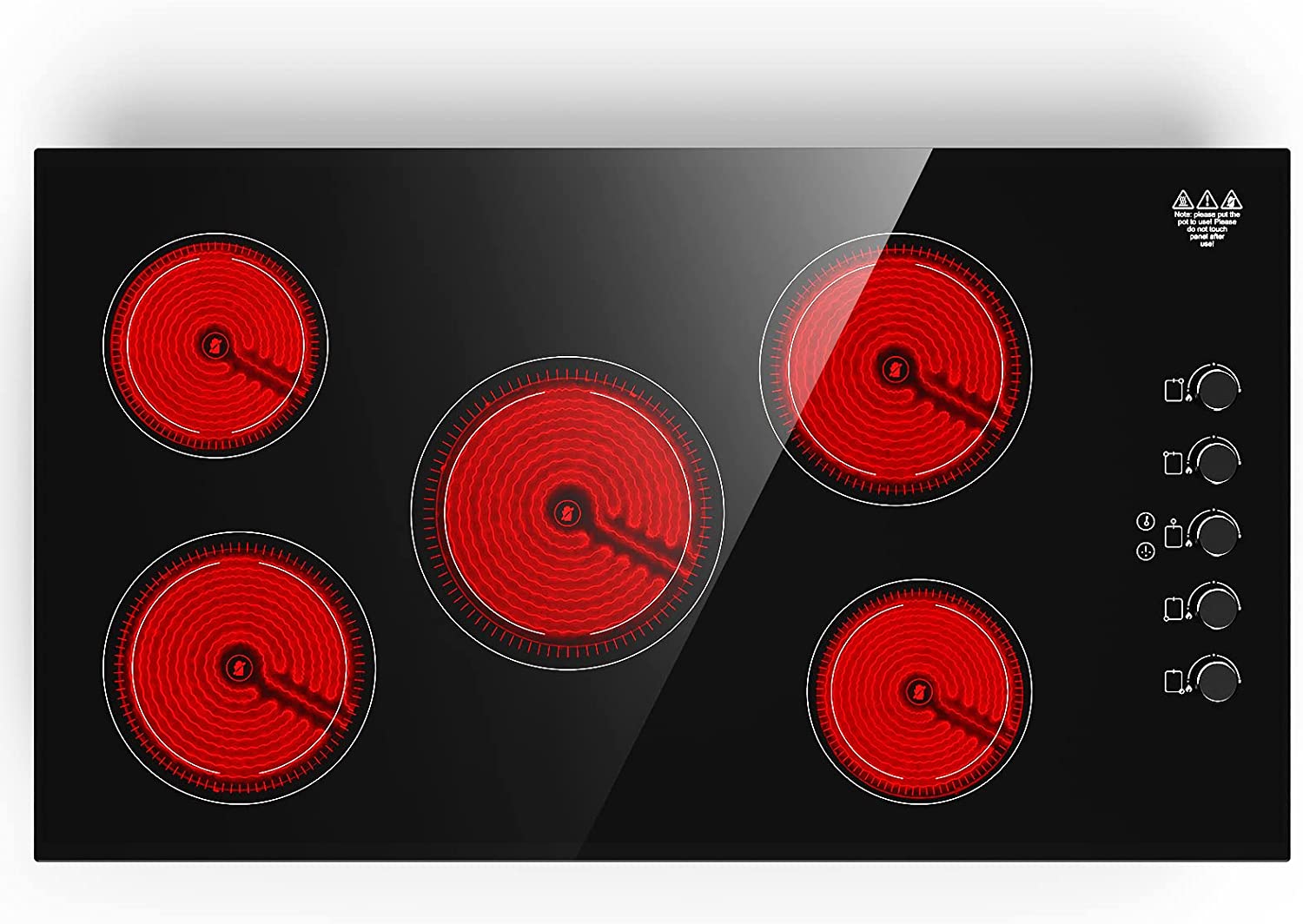 Electric Cooktop with 5 Burners