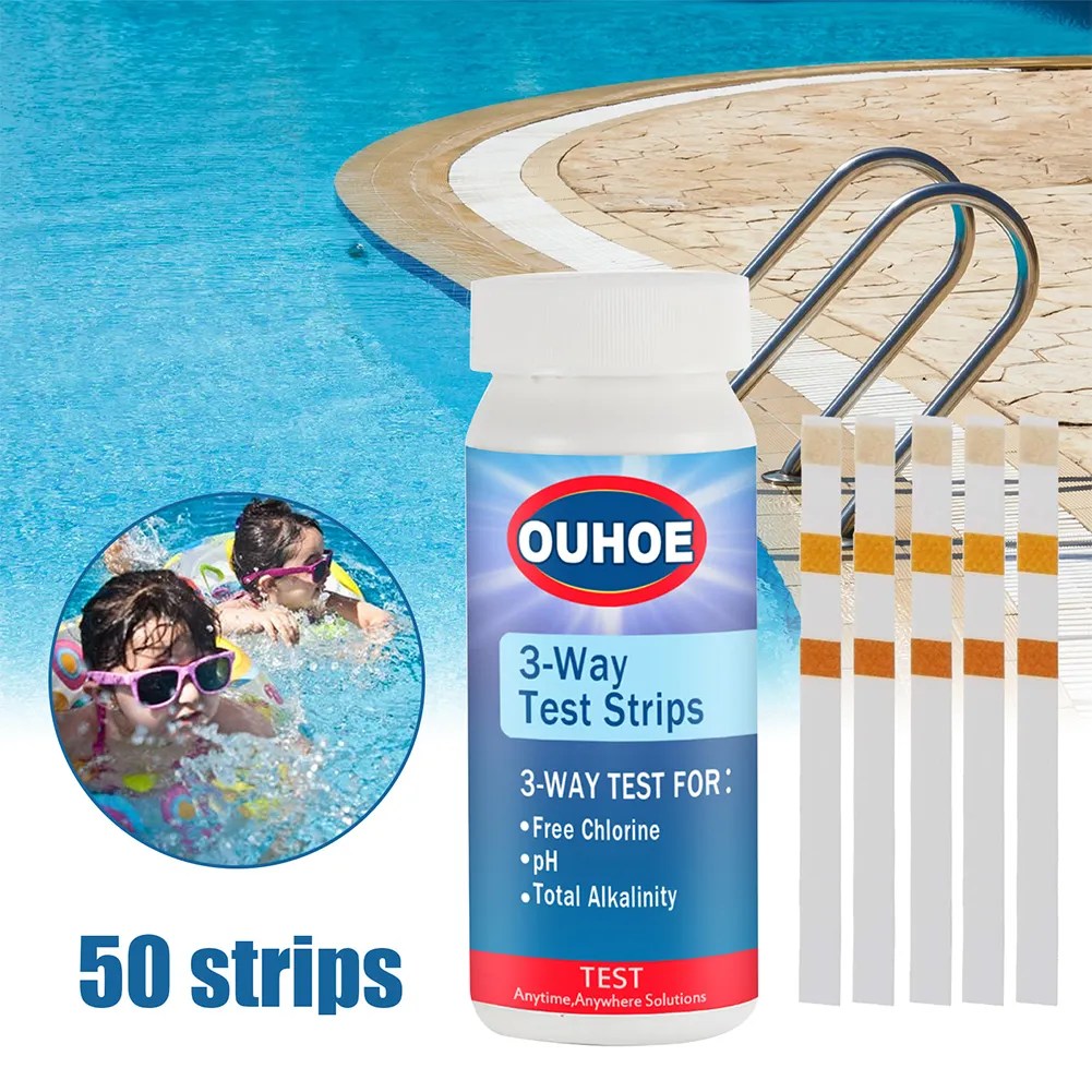3 in 1 Swimming Pool Water Test Strip Chlorine PH Nitrate Spa Test Paper