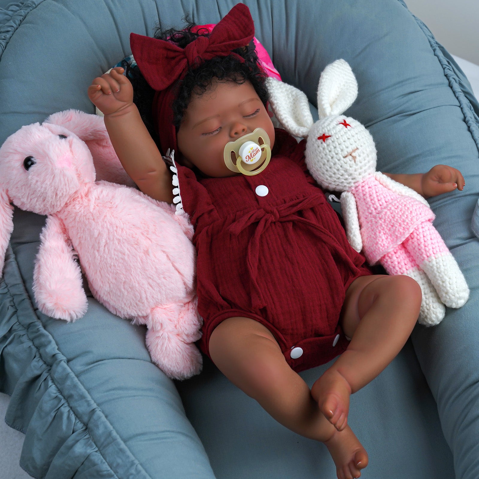 African American Reborn Dolls Bobby 20" Sleeping Lifelike Black Reborn