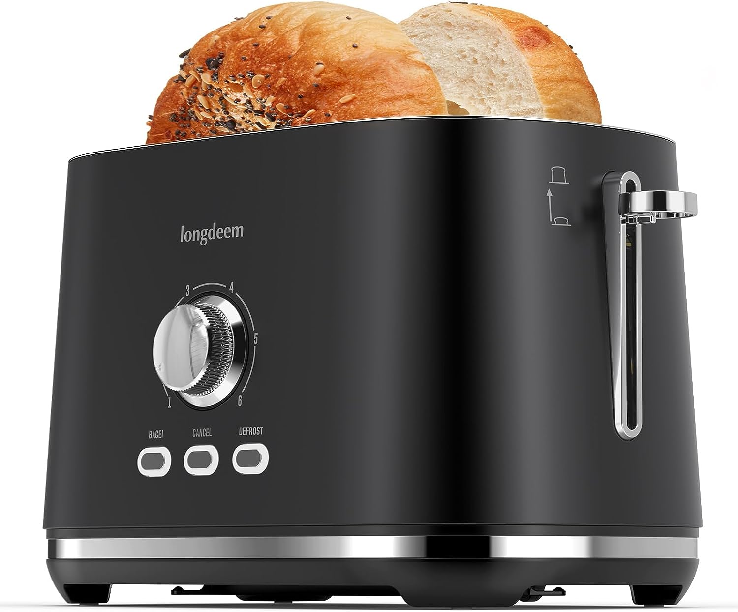 Toaster 2 Slice Stainless Steel Toaster Retro with 6 Bread Shade