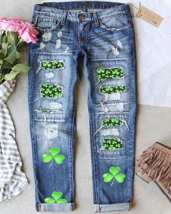 Shamrock Ripped Straightleg Jeans