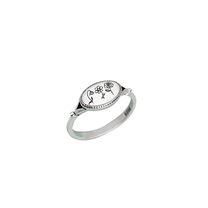 Personalized Birth Flower Ring