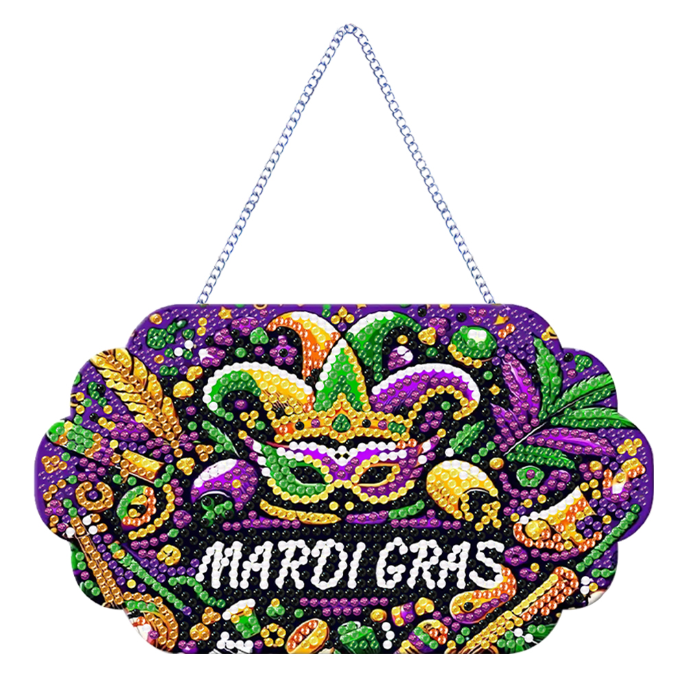 DIY St. Patrick's Day Diamond Painting Acrylic Hanging Pendant