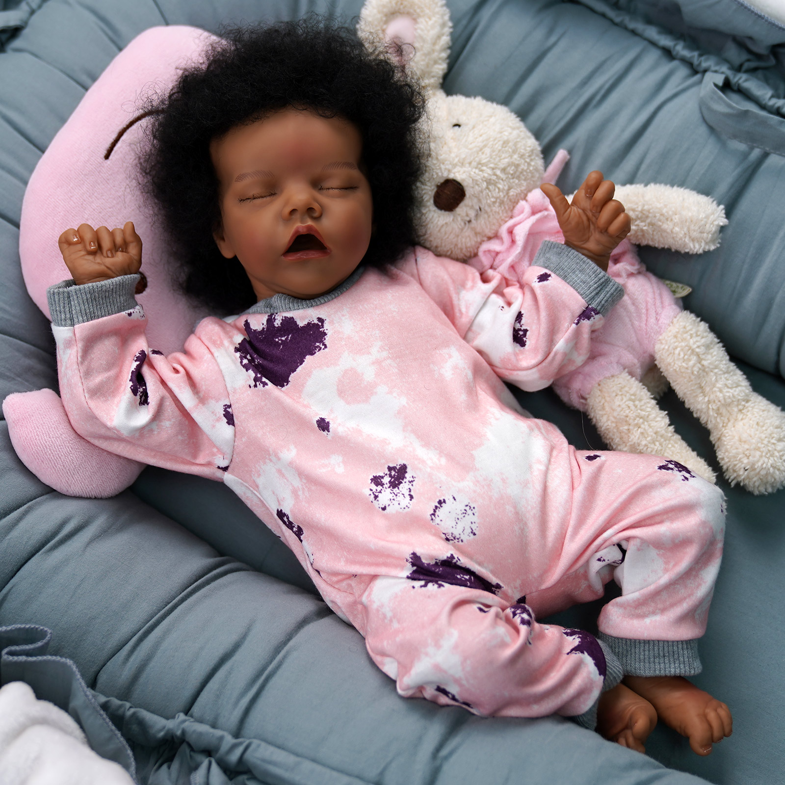 African American Reborn Baby Adora 17" Real Lifelike Cute Silicone