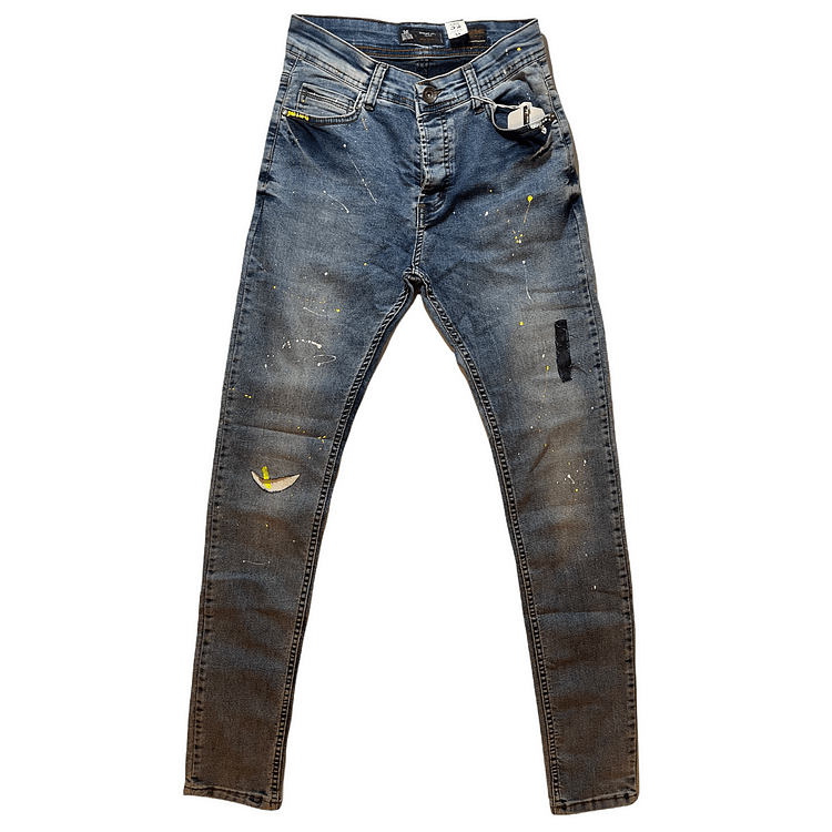 Blue Paint Splatter Jeans