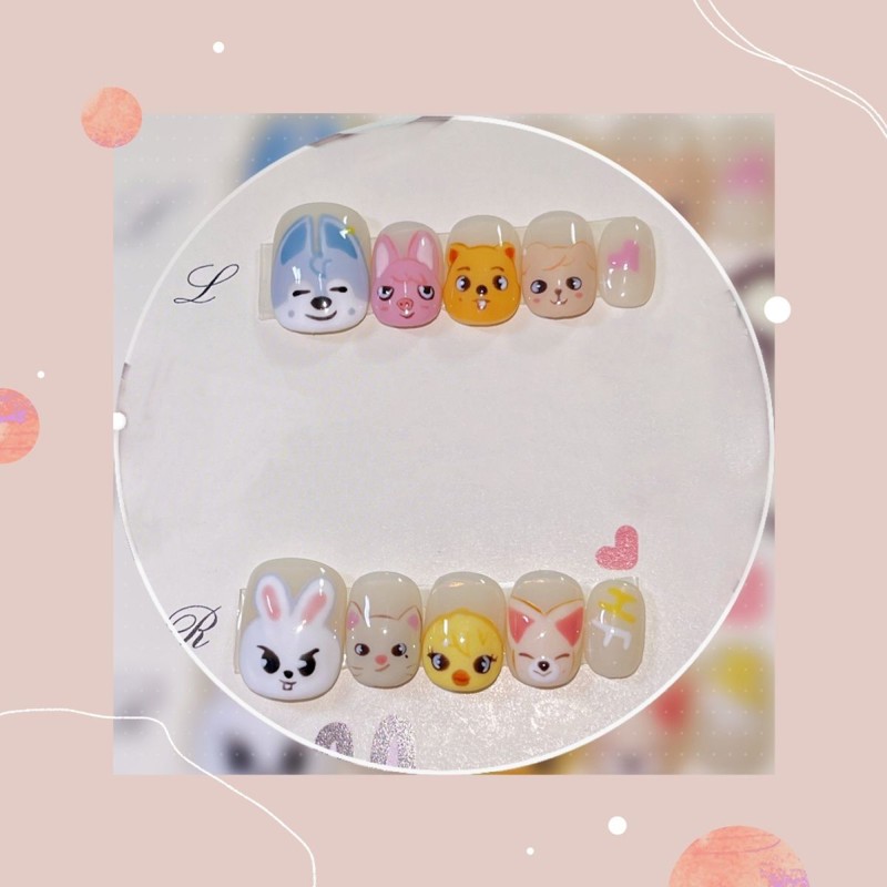 Stray Kids SKZOO Series HandPainted Nails