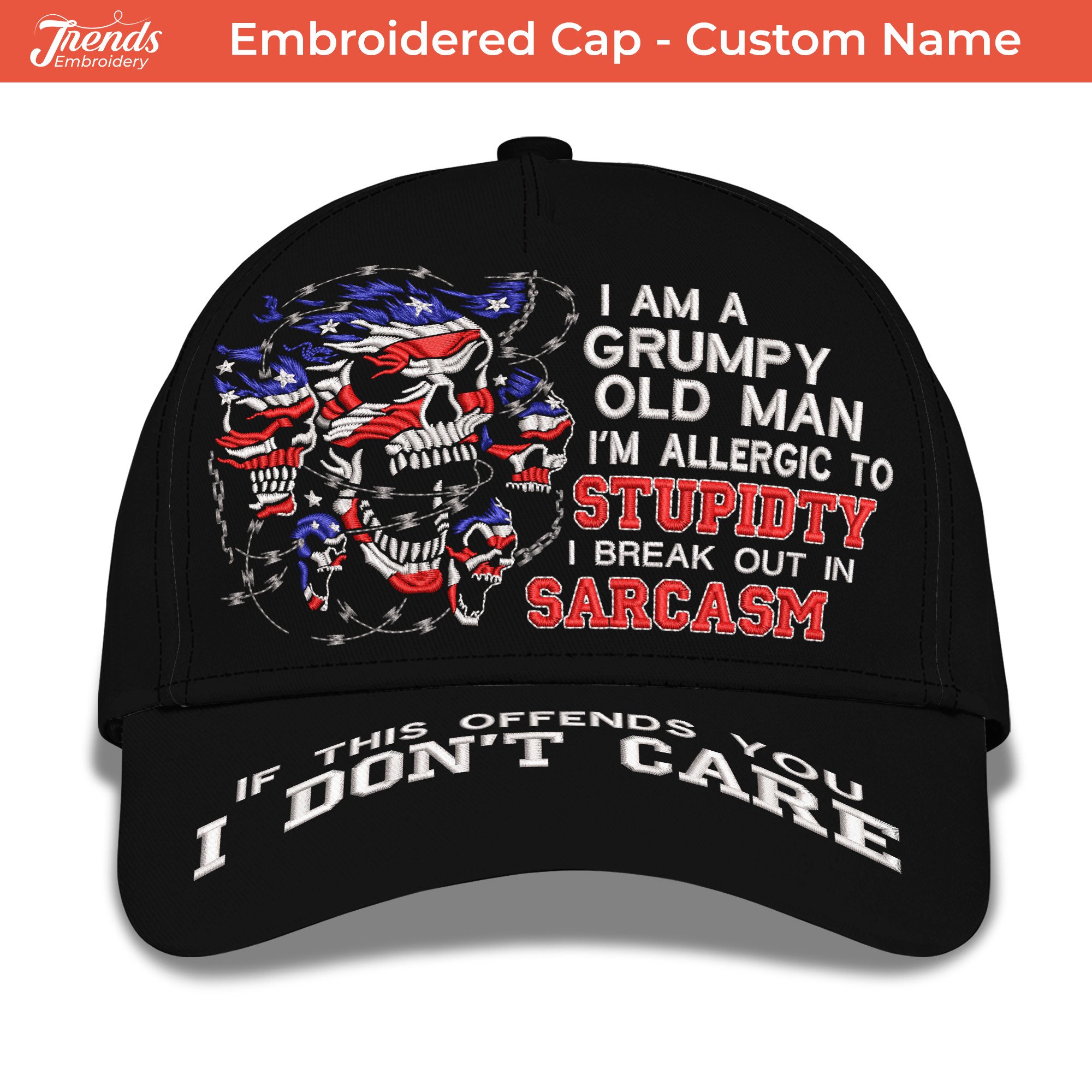 Embroidery Cap I'm A Grumpy Old Man Cap Custom Classic Embroidery