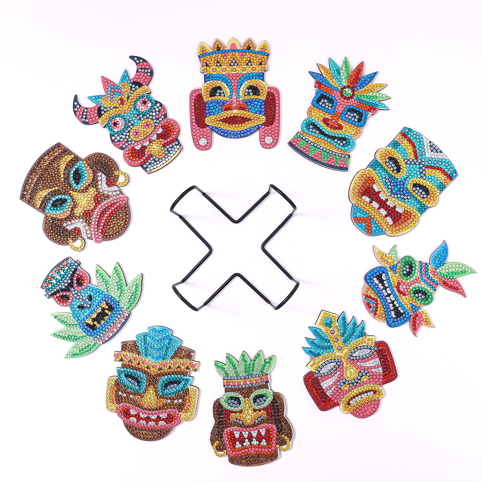 DIY Mask Diamond Painting Coasters