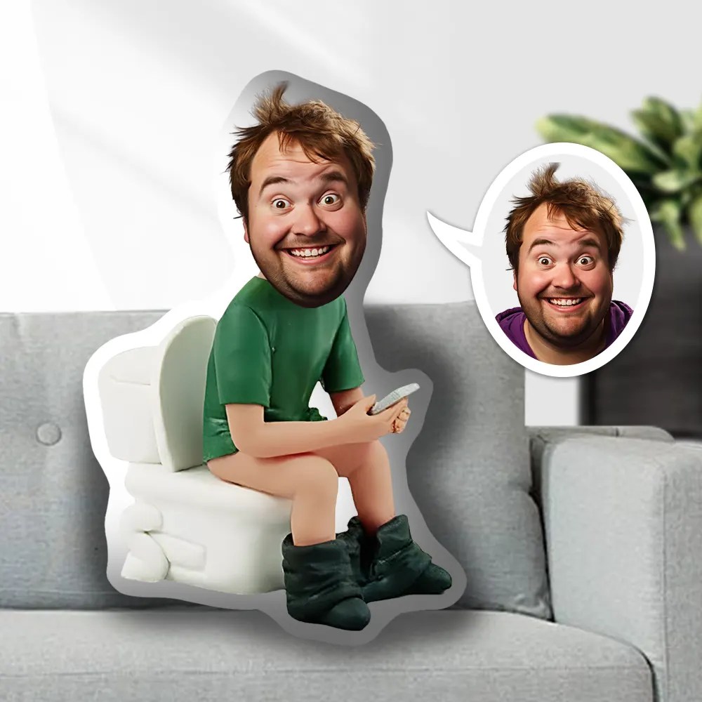 Custom Photo Face Pillow My Husband Obsessed With The Toilet Face