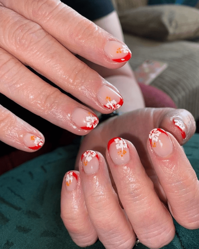 Red French Nail Designs for a Chic Statement