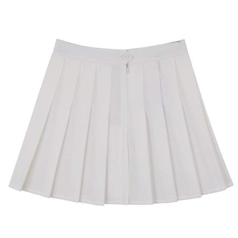 WHITE PLEATED SKIRT