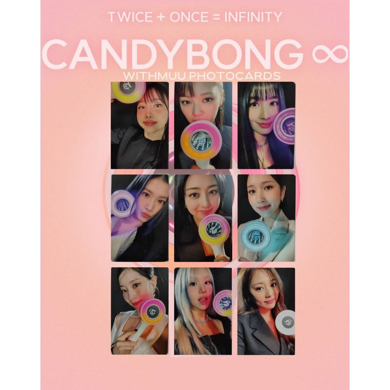 TWICE Official Light Stick Candy Bong Infinity Withmuu POB Photocard Set