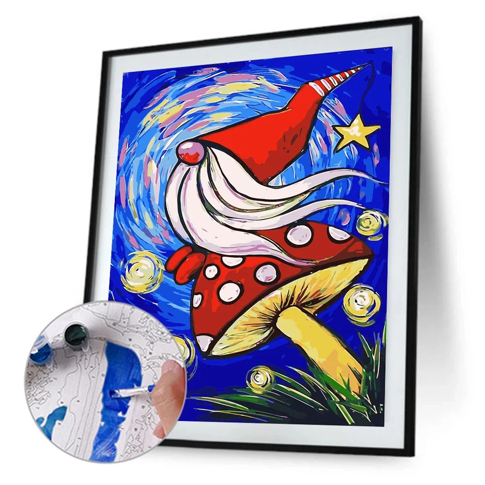 Catoon MushroomPaint By Numbers Kit(16x20in/40x50cm)