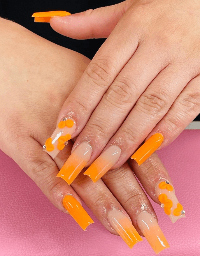 Summer Neon Orange Nail Designs of 2023 Morovan