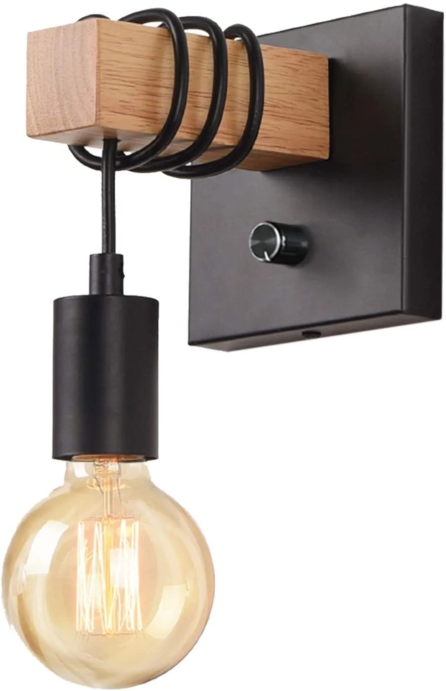 Black Wall Sconces Dimmable, LIGHTESS Edison Wall Light