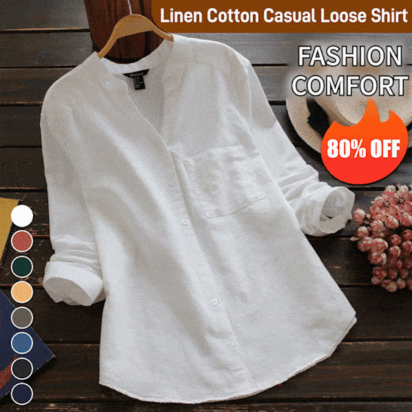 Linen Cotton Casual Loose ShirtBuy 2 Free Shipping