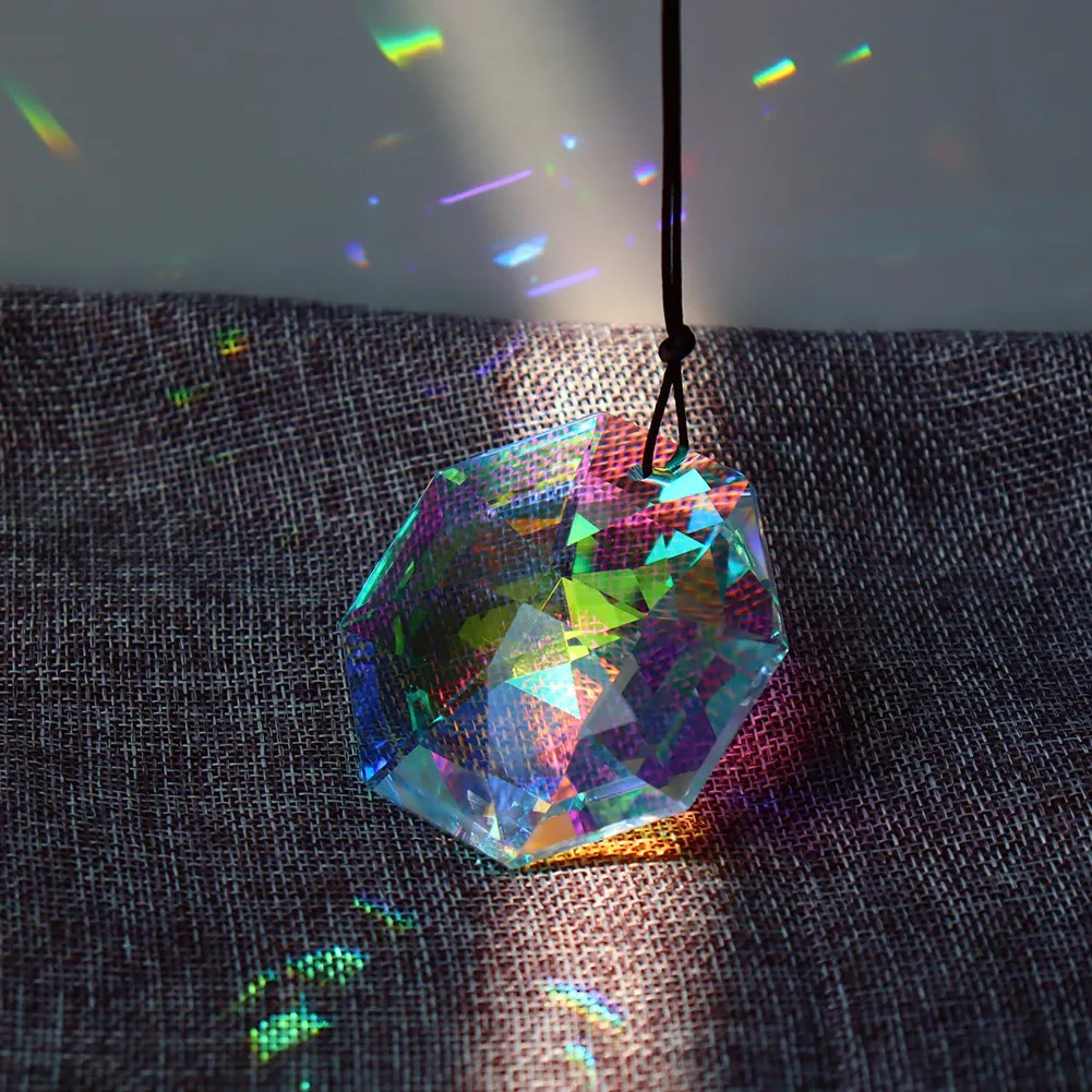 Hanging Crystal Prism Suncatcher Rainbow Maker Chandelier Pendant Drops (E)