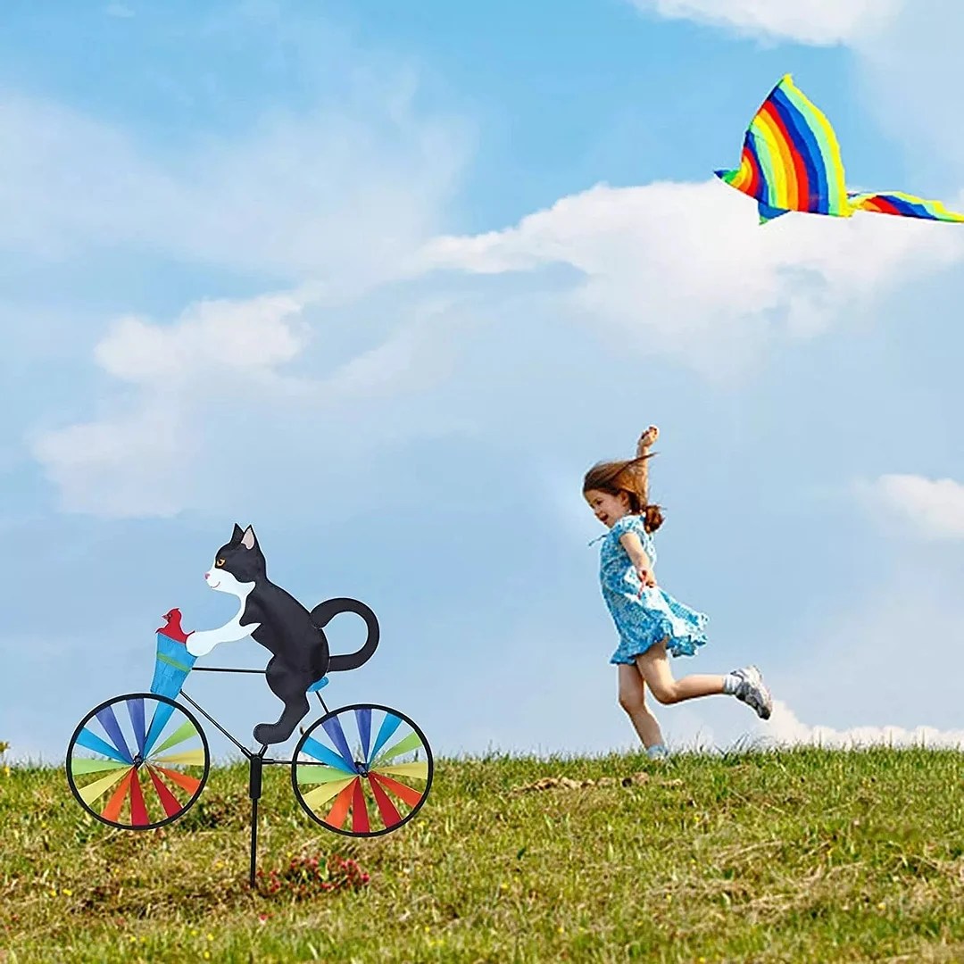 PowMax Animal Shaped Bike Wind Spinner with Stand for Garden