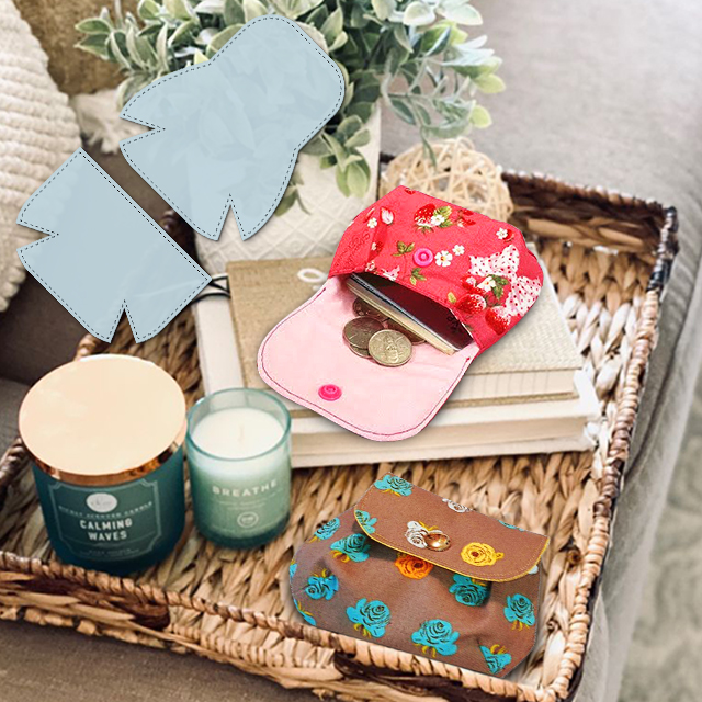 Easy Quilted Cute Pouch/Bag（2 PCS) Instructions + Template Included