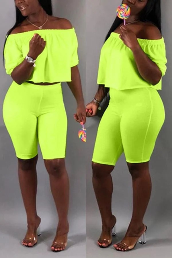 Word Shoulder Wrapped Chest Twopieces Set