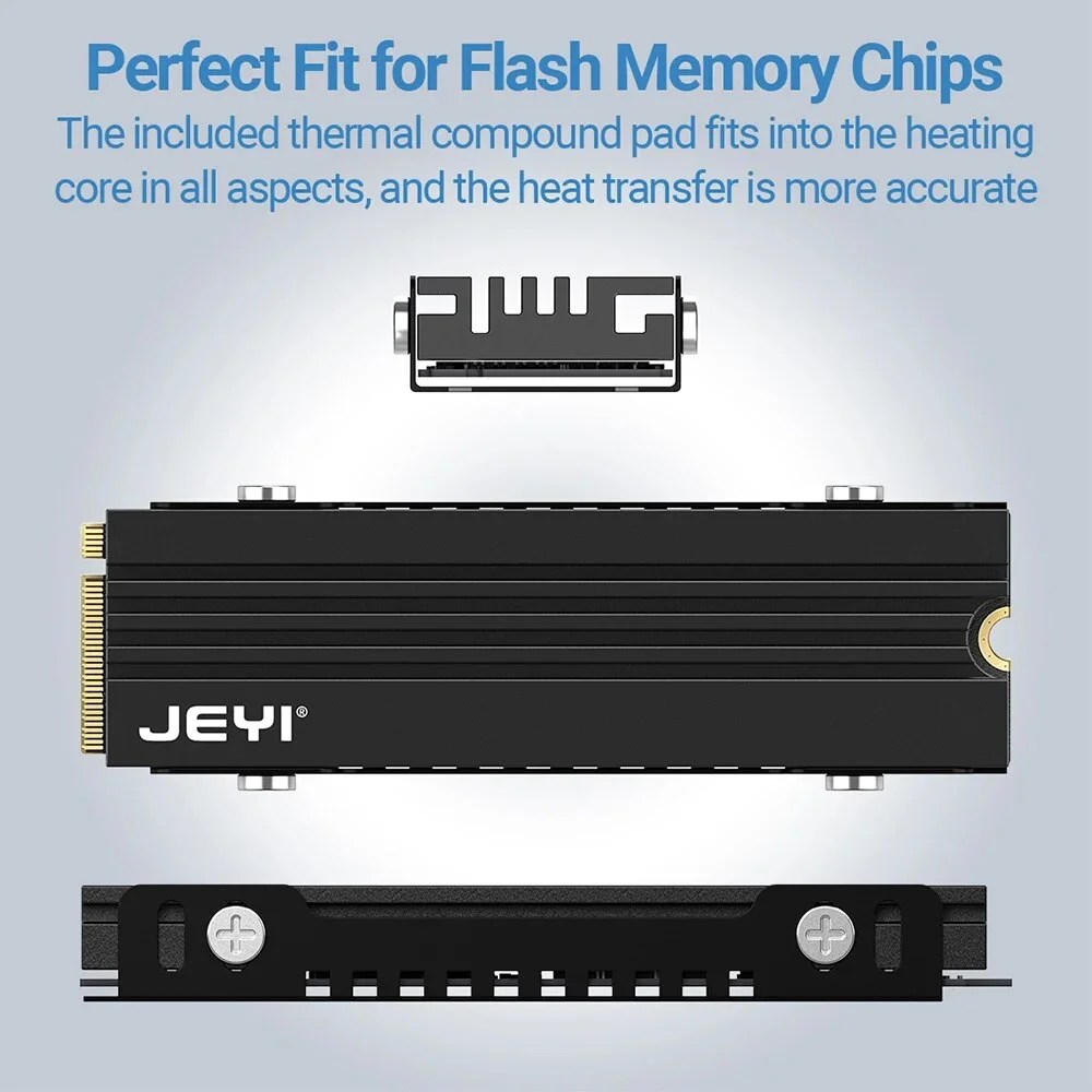 JEYI 2Pack M.2 Heatsink for PS5 / PC, Slim 7mm Height Low Profile