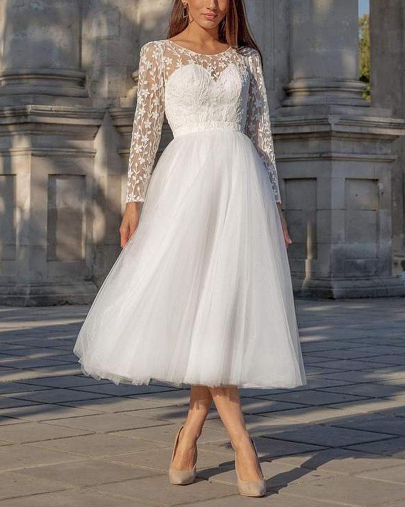 Lace Flower Party Evening Dress