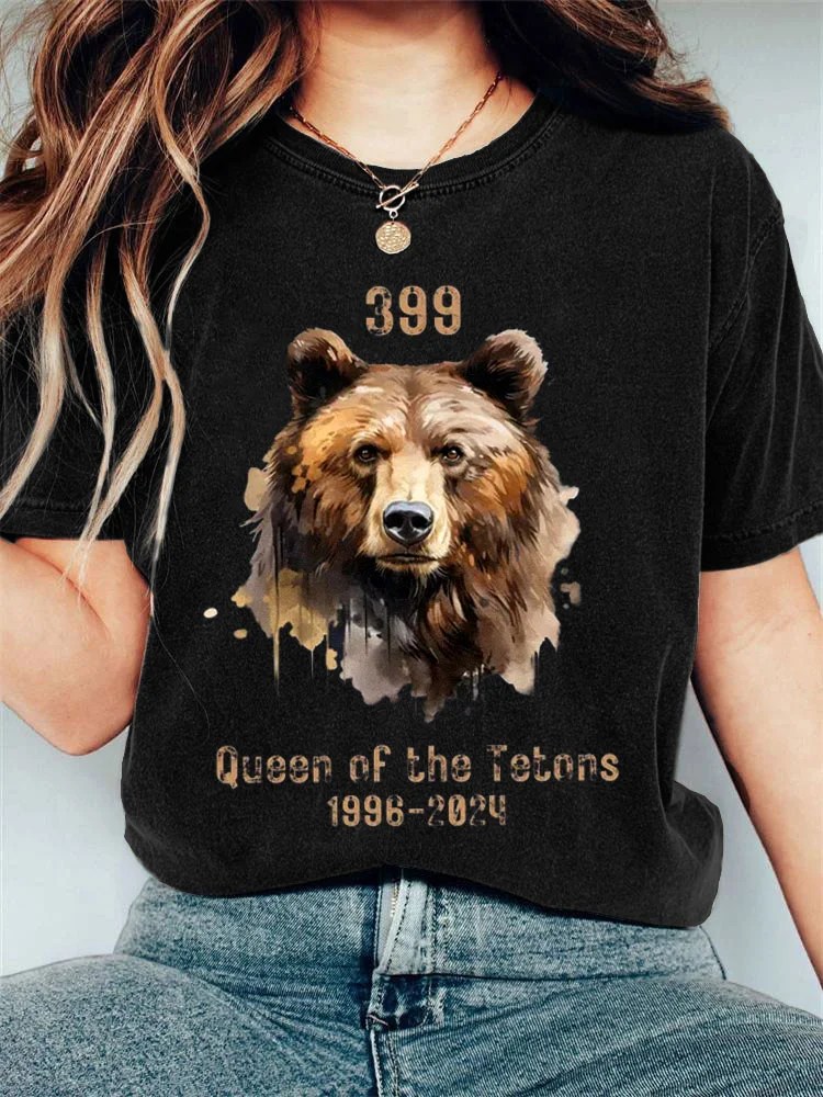Comstylish Retro Grizzly 399 The Queen Of The Tetons 19962024 Print T