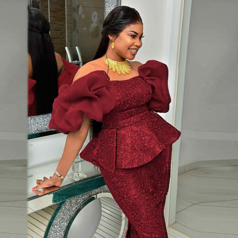 African Americans fashion QFY African Women Sexy Bodycon Tube Top Robe