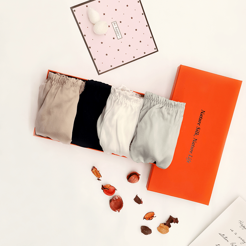 Realsilklife Solid Silk Panties 4Pack