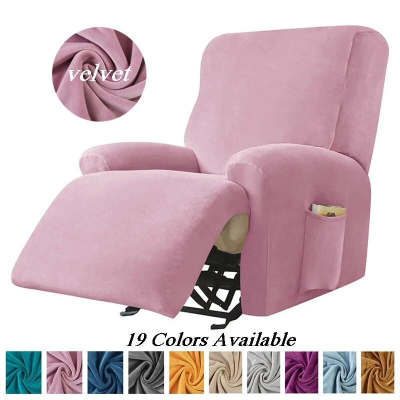 Nigikala Plush Recliner Cover Split Design Stretch Lazy Boy Chair Cover