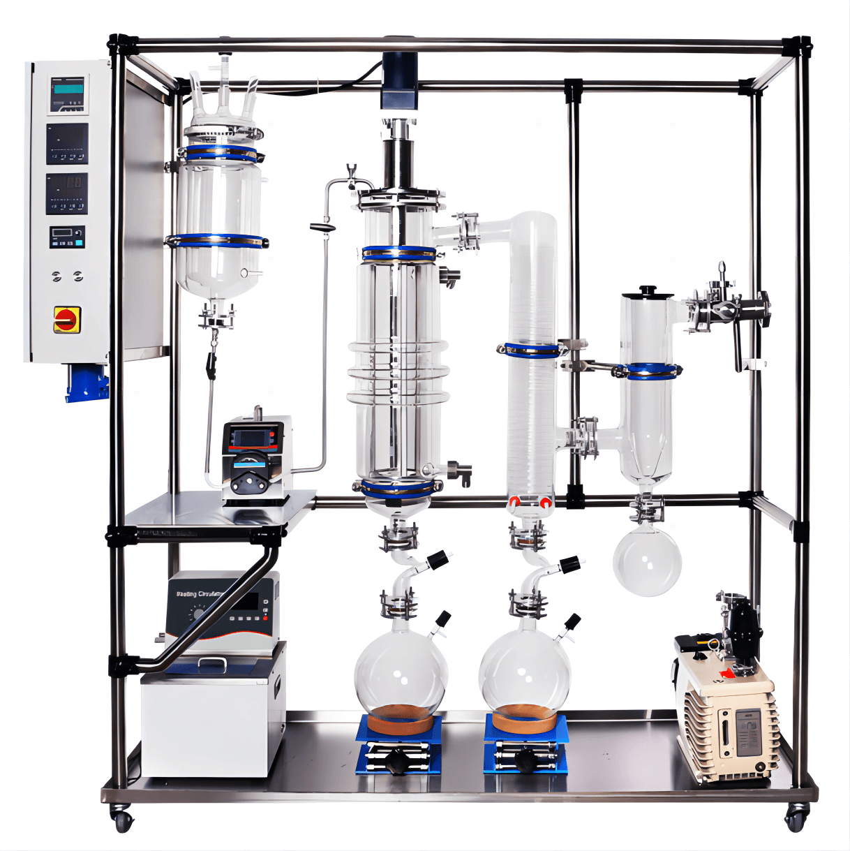 High Efficiency Alcohol Distillation evaporator 6 Inch Glass Wiped Film