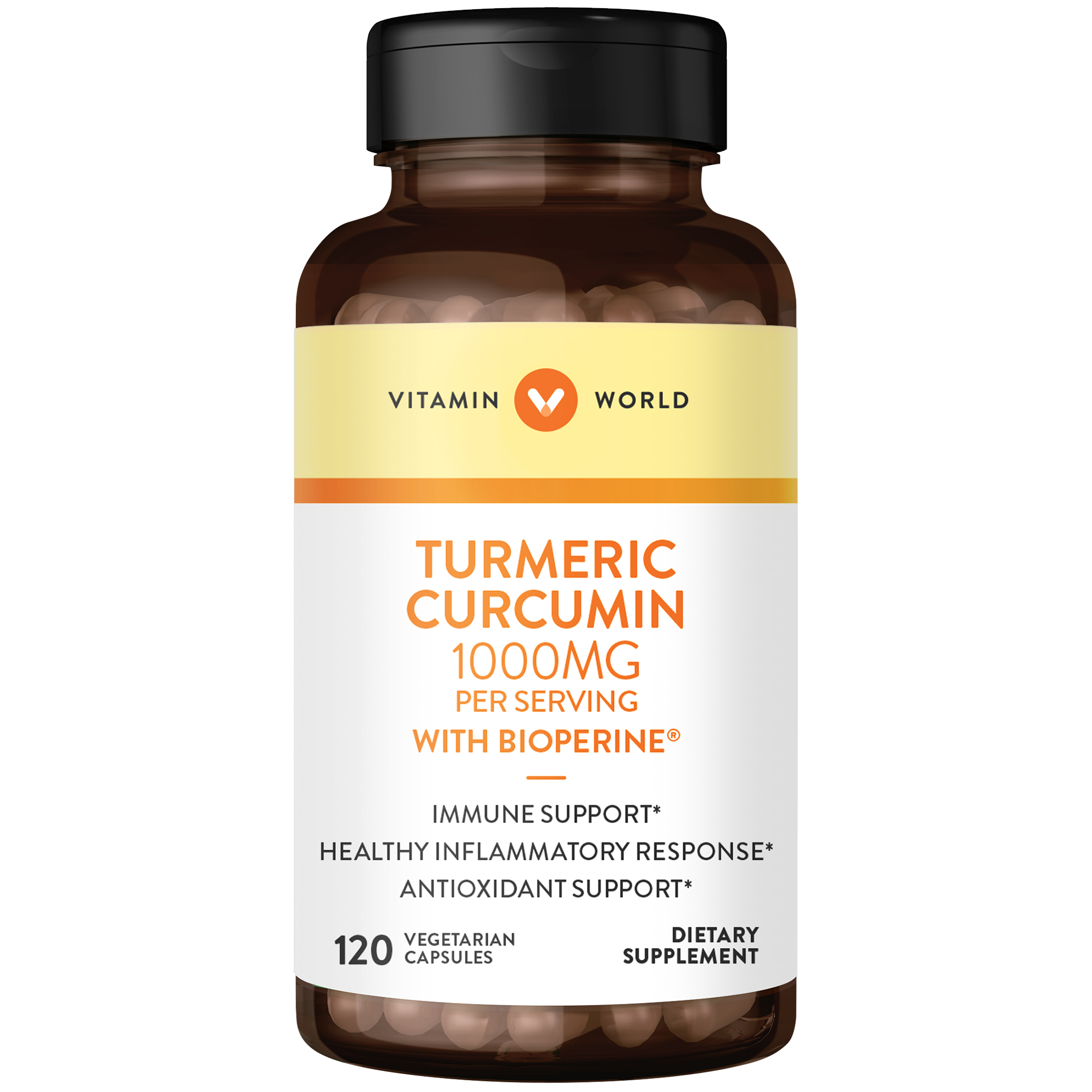 Turmeric Curcumin with Bioperine 1000MG 120 Rapid Release Capsules Vitamin World