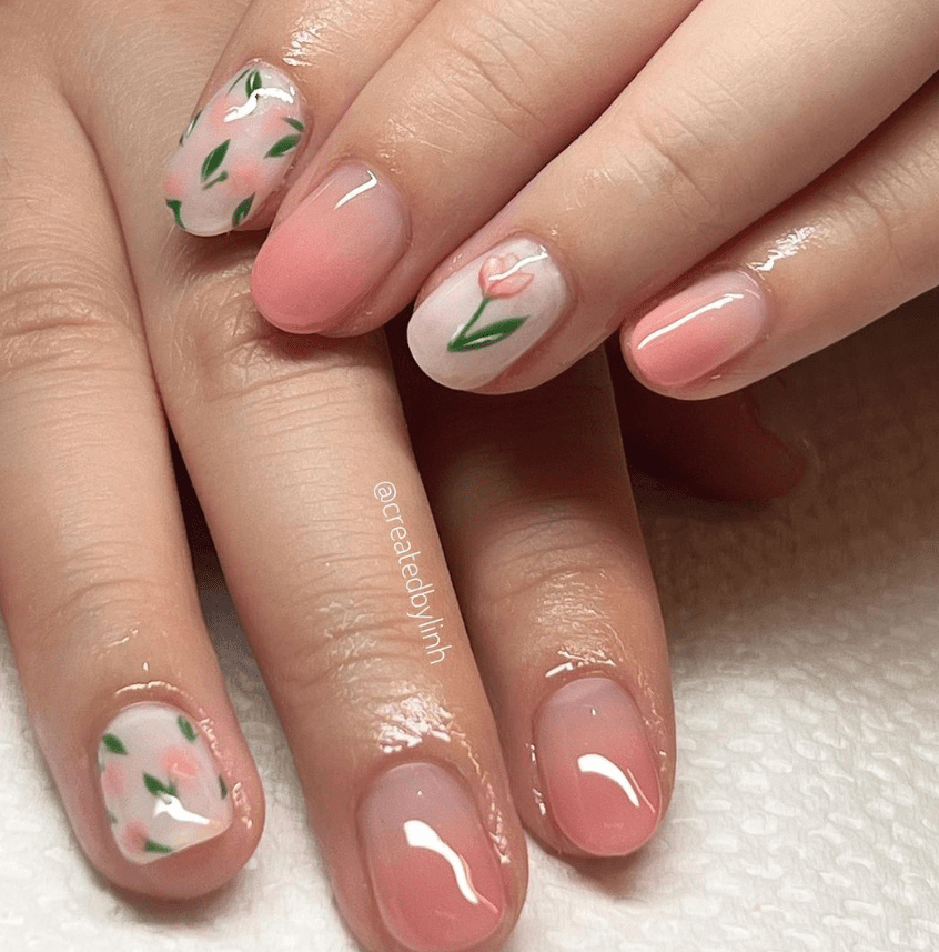 Pretty Spring Nails Ideas Flower Nail Art Designs