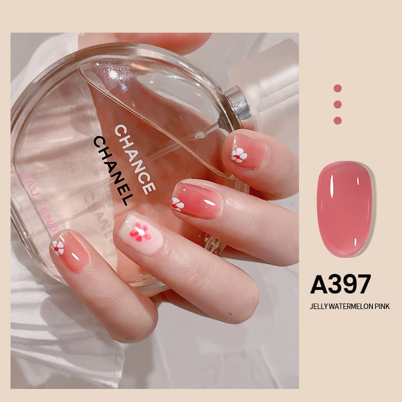 MAYCHAO 7.3ml Transparent Jelly Gel Nail Polish Pink Gel Semi Permanent