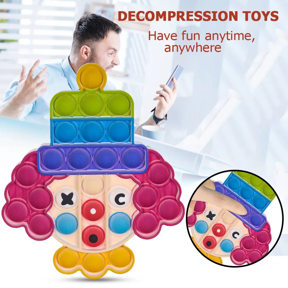 Push Bubble Sensory Toy Stress Relief Desktop Puzzle Squeeze Toys (E)