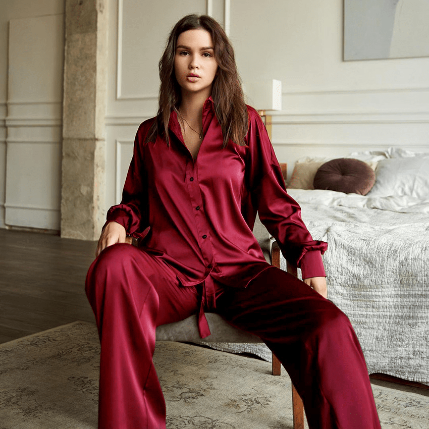 Monogrammed Silk Pajamas For Women With Bracelet Cuffs Real Silk Life