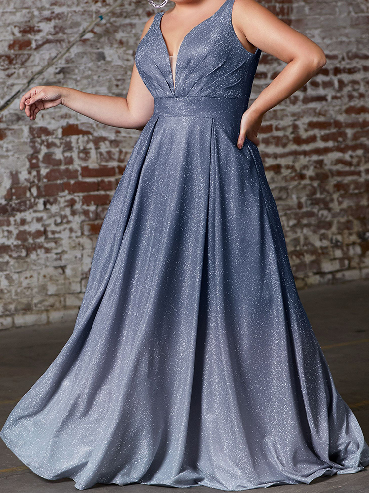 Bohemia SpaghettiNeck Empire Gradient Shiny Maxi Dresses