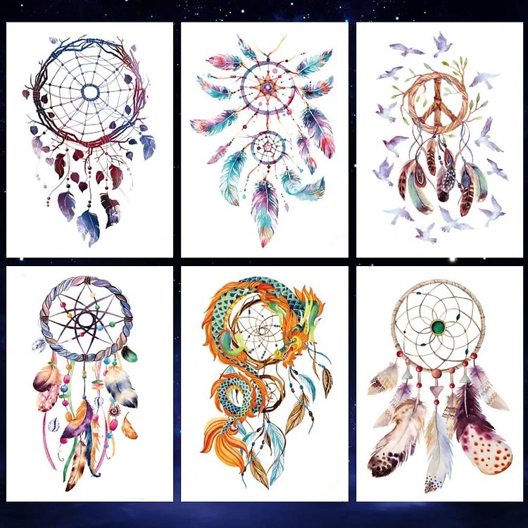 Colorful Dream Catcher Tattoo
