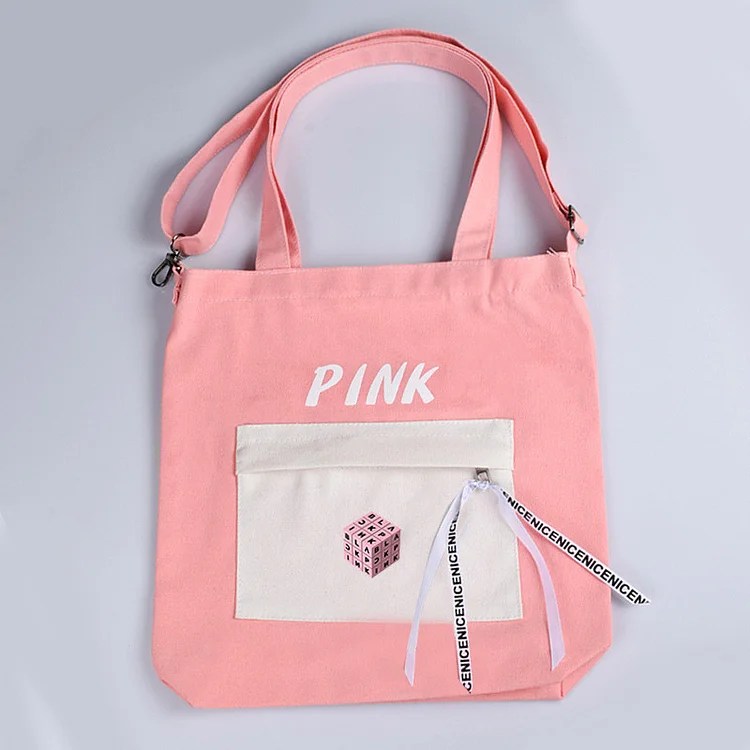 BLACKPINK Pink Canvas Shoulder Bag