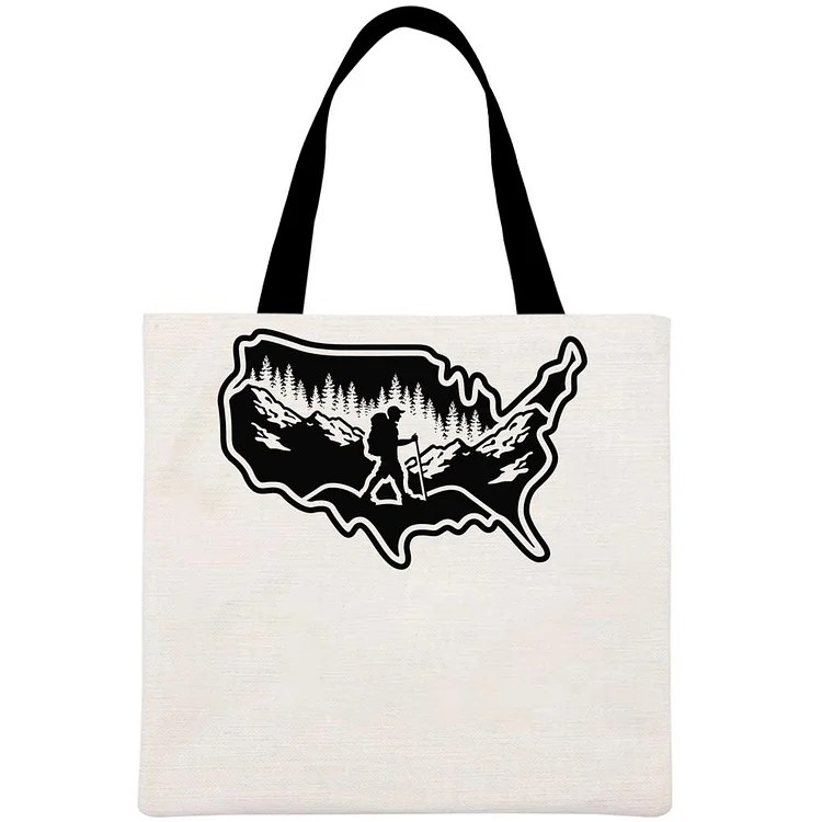 United States map hike Printed Linen Bag