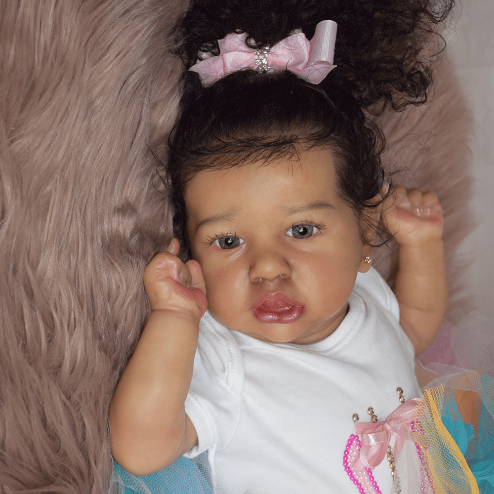 [Heartbeat & Coos] 20'' Silicone Babies Real Lifelike Black Girl Named