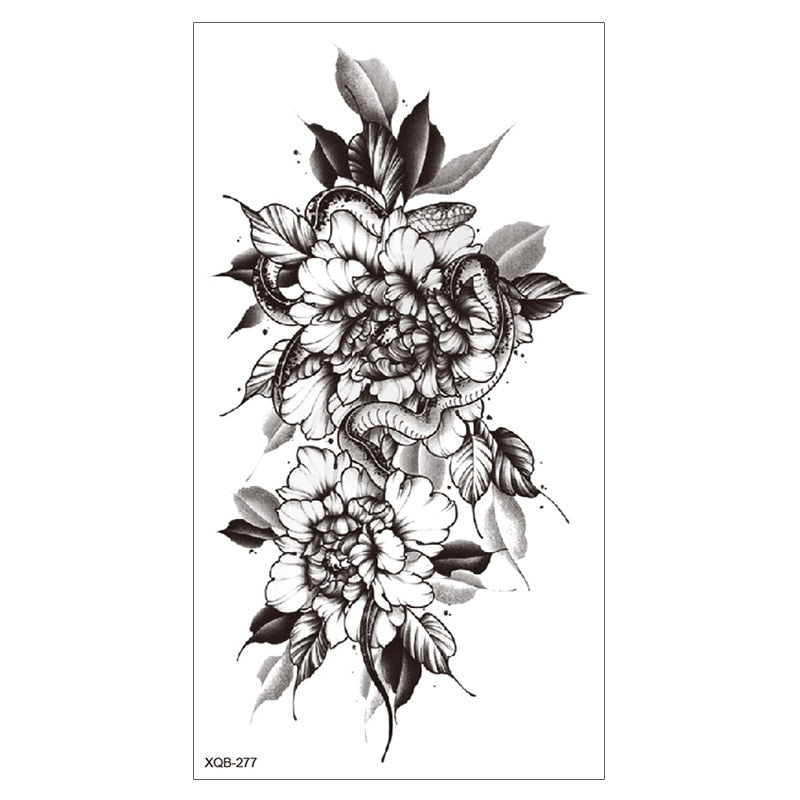 42 Designs Waterproof Temporary Tattoo Stickers Small Full Arm Flower