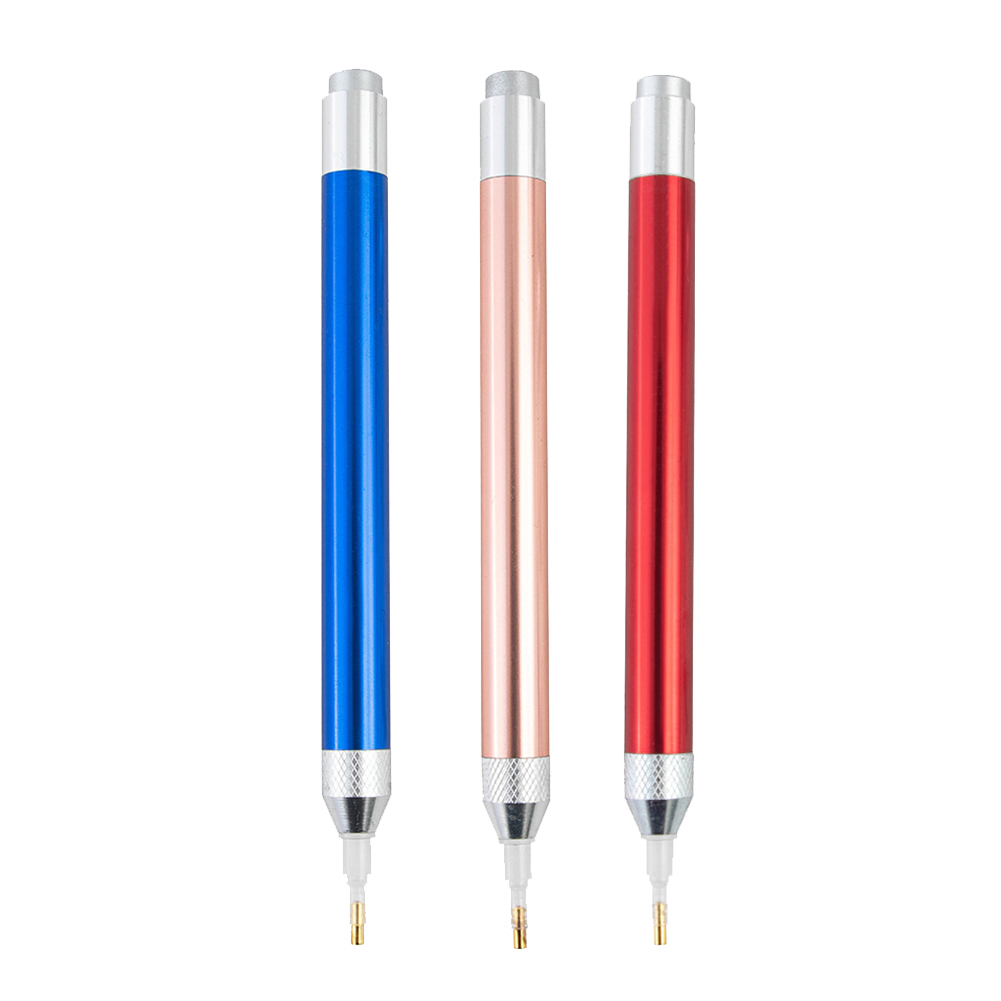 1 Set DIY Diamond Painting Tool Pen LED Point Drill Bit Pen with Magnifier