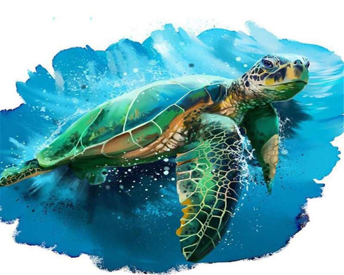 DIY Painting By Numbers Sea turtle